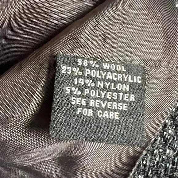 Rickie Freeman For Teri Jon Black Metallic Wool Blend Beaded Jacket Women’s Sz 4 - Picture 8 of 10